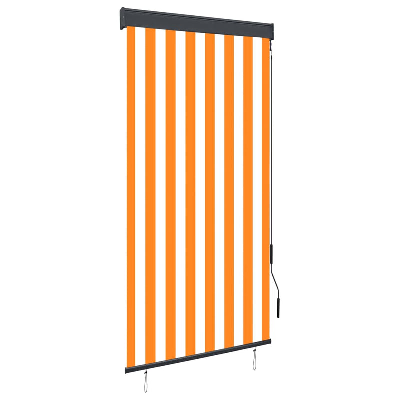 Afbeelding laden in galerijviewer, VidaXL Rolgordijn voor buiten 80x250 cm wit en oranje
