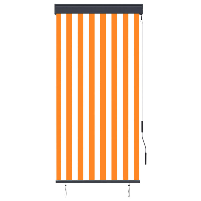Afbeelding laden in galerijviewer, VidaXL Rolgordijn voor buiten 80x250 cm wit en oranje
