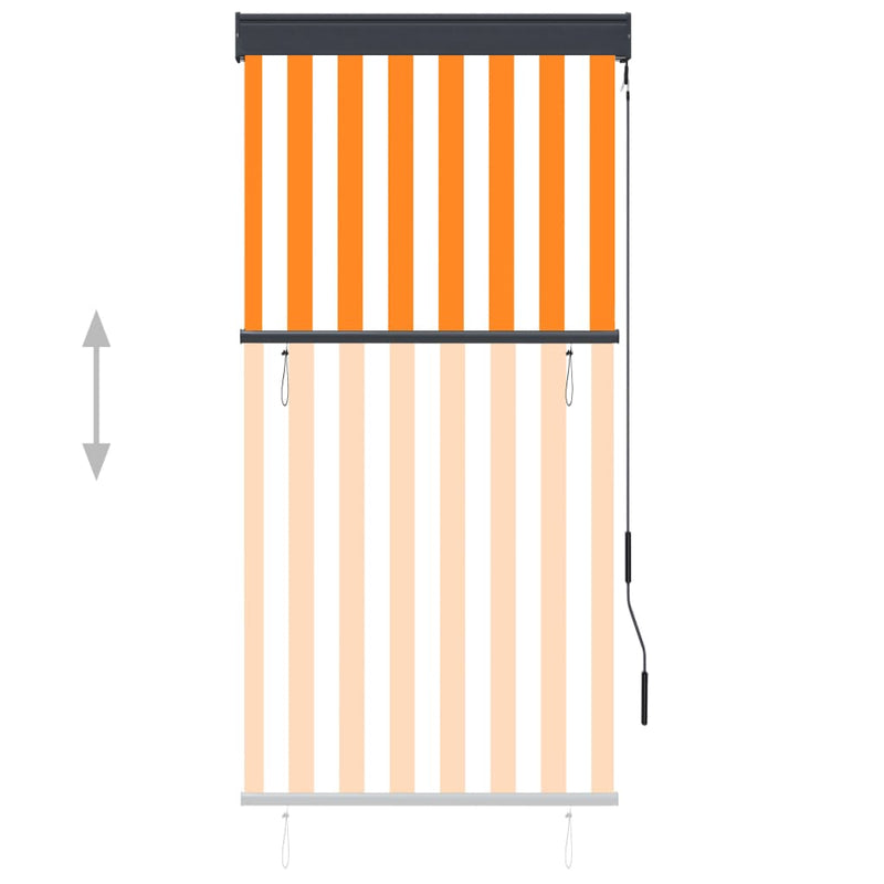 Afbeelding laden in galerijviewer, VidaXL Rolgordijn voor buiten 80x250 cm wit en oranje
