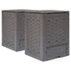 Vidaxl compostbakken 2 st 600 l 60x60x83 cm kunststof rattan bruin