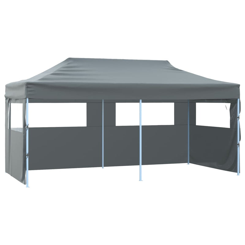 Afbeelding laden in galerijviewer, VidaXL Partytent met 4 zijwanden inklapbaar 3x6 m staal antraciet
