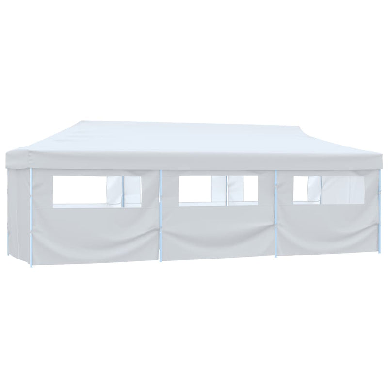 Afbeelding laden in galerijviewer, VidaXL Partytent pop-up met 8 zijwanden 3x9 m wit
