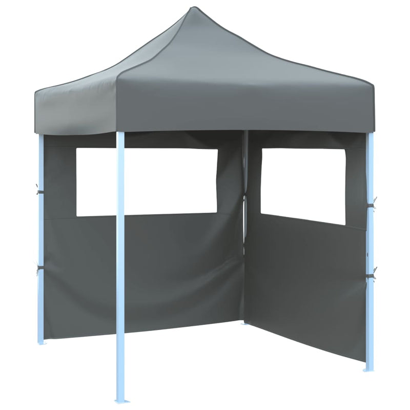 Afbeelding laden in galerijviewer, Vidaxl partytent met 2 zijwanden inklapbaar 2x2 m staal antraciet
