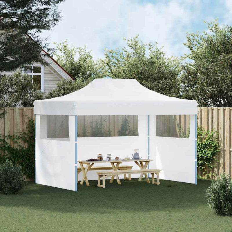 Afbeelding laden in galerijviewer, Vidaxl partytent met 3 zijwanden inklapbaar 280x410x315 cm staal wit
