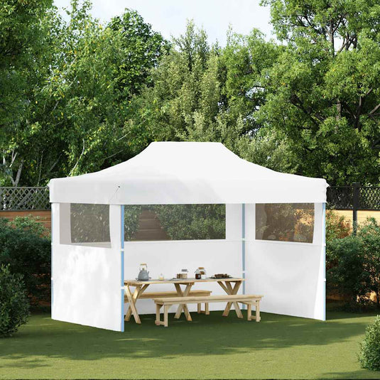 Vidaxl partytent met 3 zijwanden inklapbaar 280x410x315 cm staal wit