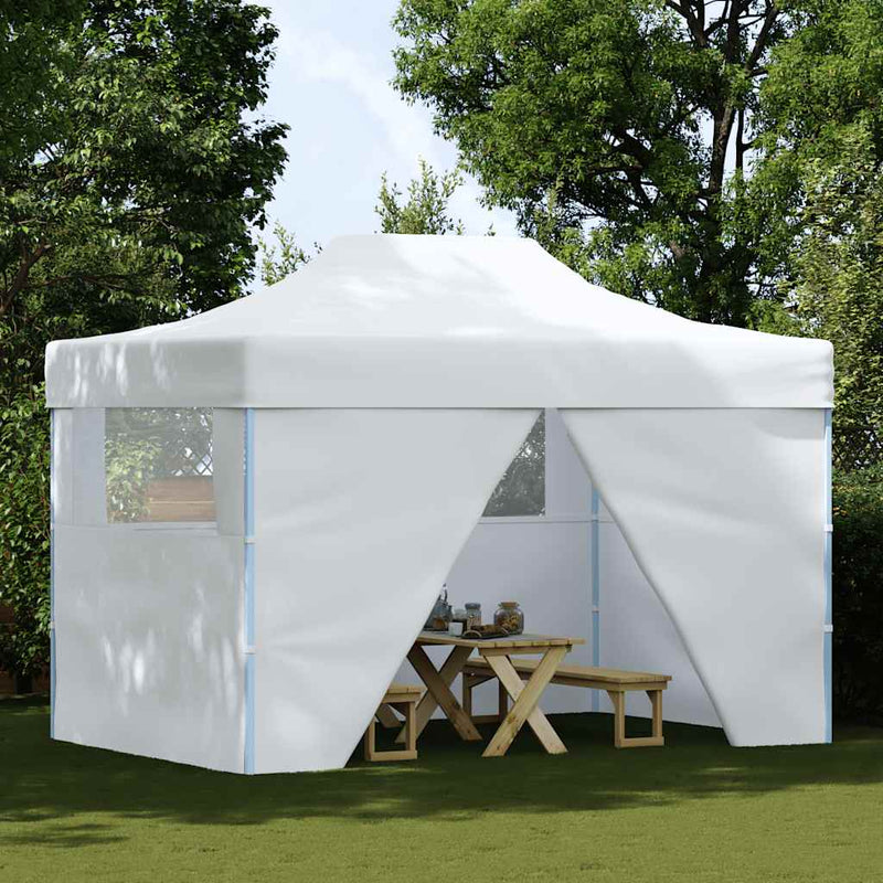 Afbeelding laden in galerijviewer, Vidaxl partytent met 4 zijwanden inklapbaar 280x410x315 cm staal wit
