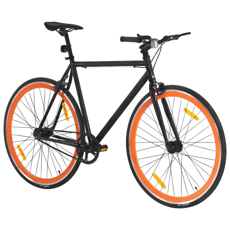 Afbeelding laden in galerijviewer, Vidaxl fiets met vaste versnelling 700 c 51 cm zwart en oranje
