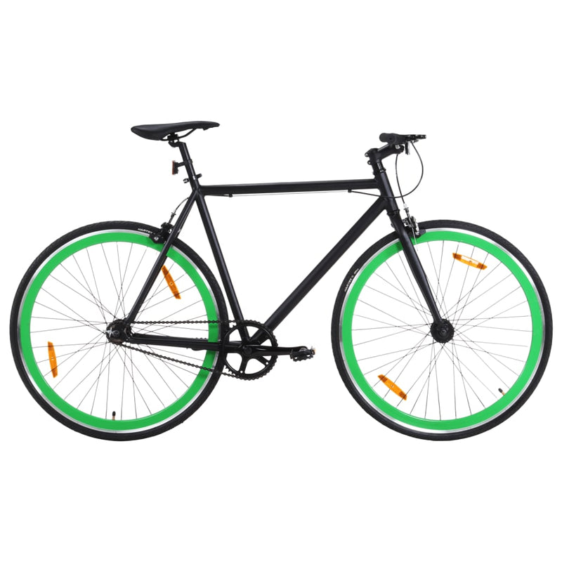 Afbeelding laden in galerijviewer, Vidaxl fiets met vaste versnelling 700 c 51 cm zwart en groen
