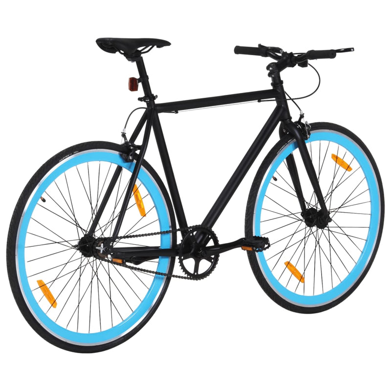 Afbeelding laden in galerijviewer, Vidaxl fiets met vaste versnelling 700 c 59 cm zwart en blauw
