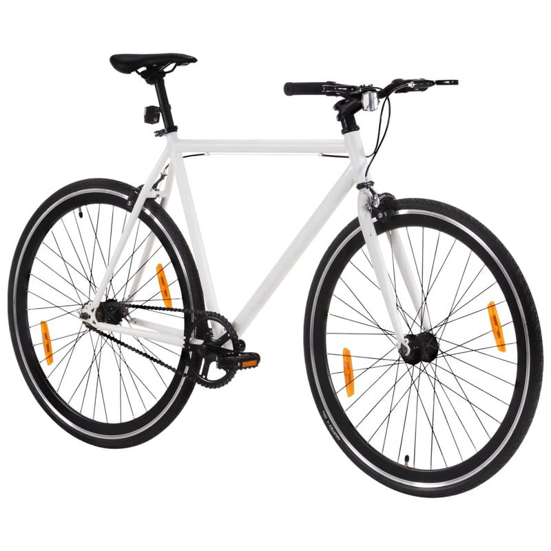Afbeelding laden in galerijviewer, Vidaxl fiets met vaste versnelling 700 c 51 cm wit en zwart
