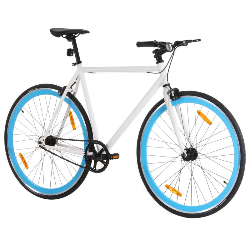 Afbeelding laden in galerijviewer, Vidaxl fiets met vaste versnelling 700 c 59 cm wit en blauw
