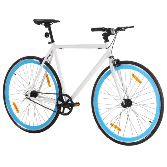 Vidaxl fiets met vaste versnelling 700 c 59 cm wit en blauw