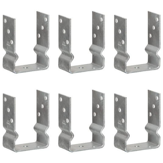 VidaXL Grondankers 6 st 10x6x15 cm gegalvaniseerd staal zilverkleurig