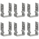 VidaXL Grondankers 6 st 10x6x15 cm gegalvaniseerd staal zilverkleurig