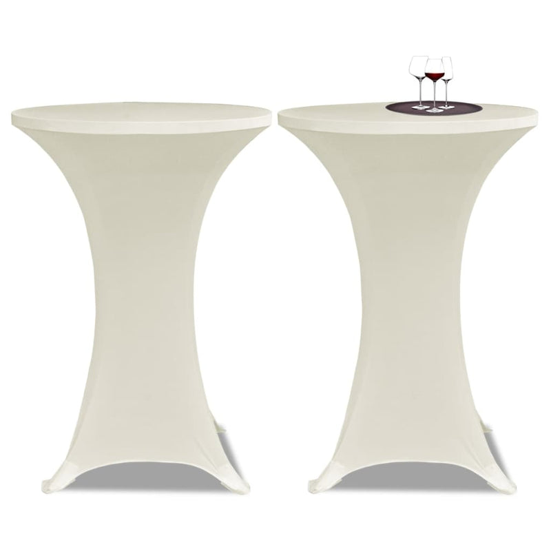 Afbeelding laden in galerijviewer, Vidaxl statafelhoes 4 st stretch ø70 cm crème
