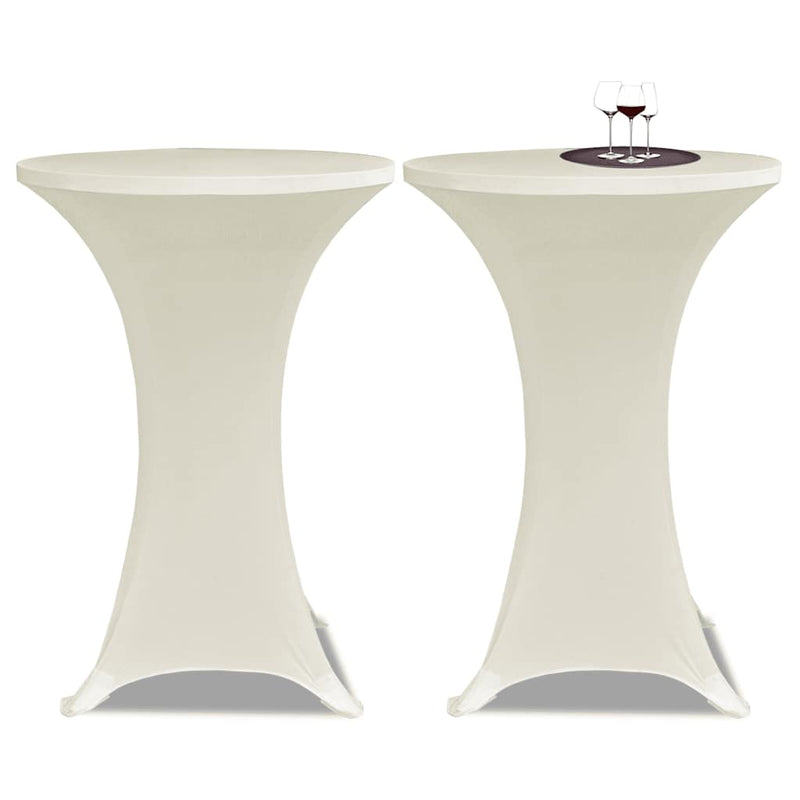Afbeelding laden in galerijviewer, Vidaxl statafelhoes 4 st stretch ø80 cm crème
