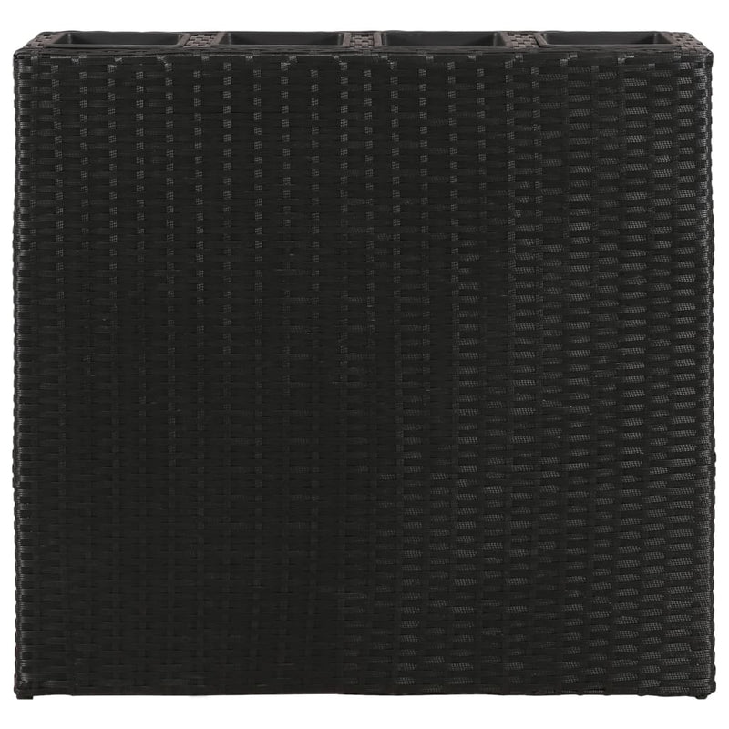 Afbeelding laden in galerijviewer, VidaXL Plantenbak verhoogd met 4 potten 2 st poly rattan zwart
