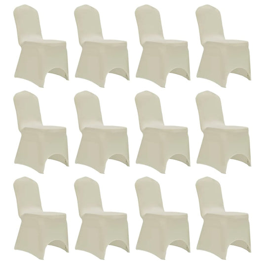 Vidaxl stoelhoezen stretch 12 st crème