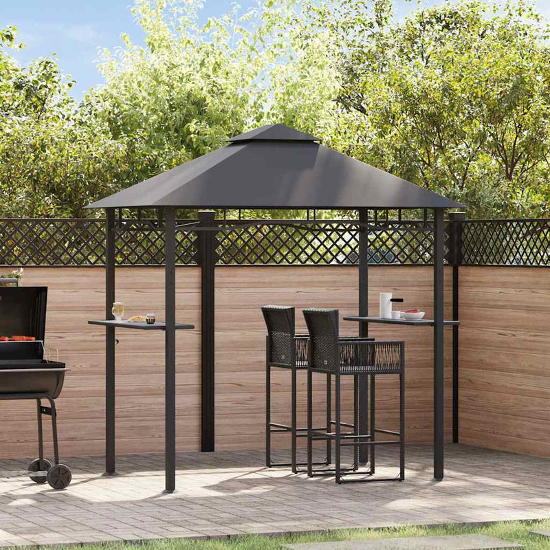 Afbeelding laden in galerijviewer, Vidaxl barbecue paviljoen 240x150x255 cm staal antraciet
