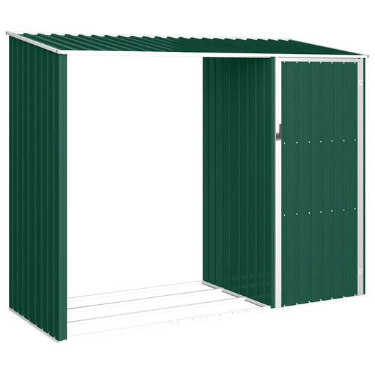 Vidaxl brandhoutschuur 245x98x159 cm gegalvaniseerd staal groen