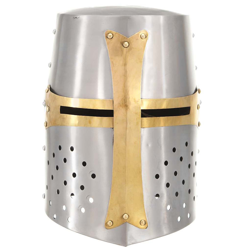 Afbeelding laden in galerijviewer, Vidaxl kruisvaardershelm middeleeuws replica larp staal zilverkleurig
