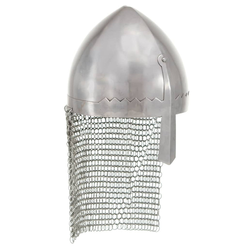 Afbeelding laden in galerijviewer, Vidaxl ridderhelm replica larp staal zilverkleurig
