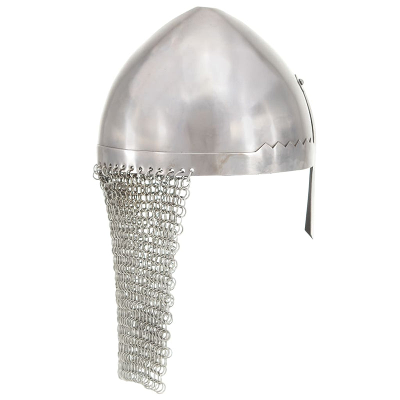 Afbeelding laden in galerijviewer, Vidaxl ridderhelm replica larp staal zilverkleurig
