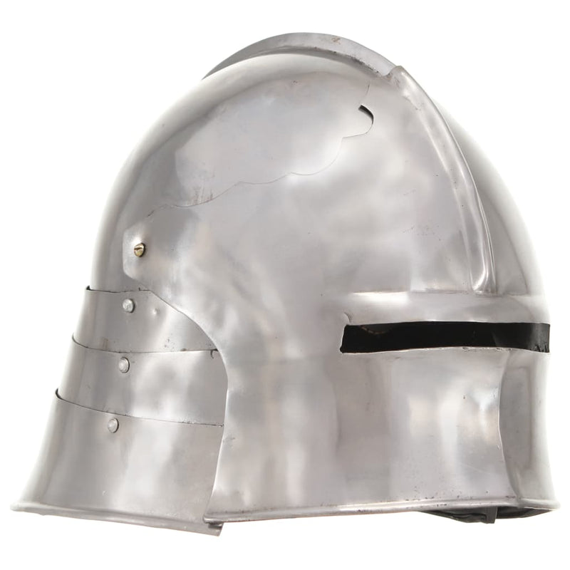Afbeelding laden in galerijviewer, Vidaxl ridderhelm middeleeuws replica larp staal zilverkleurig
