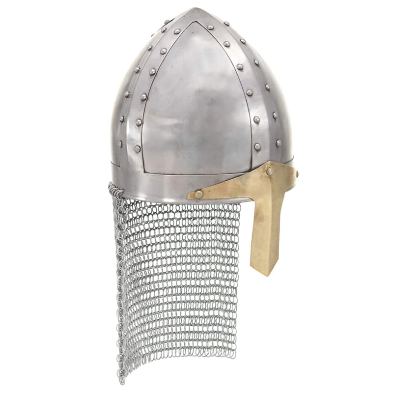 Afbeelding laden in galerijviewer, Vidaxl kruisvaardershelm replica larp staal zilverkleurig
