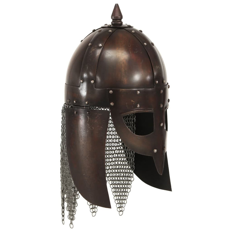 Afbeelding laden in galerijviewer, Vidaxl vikinghelm replica larp staal koperkleurig
