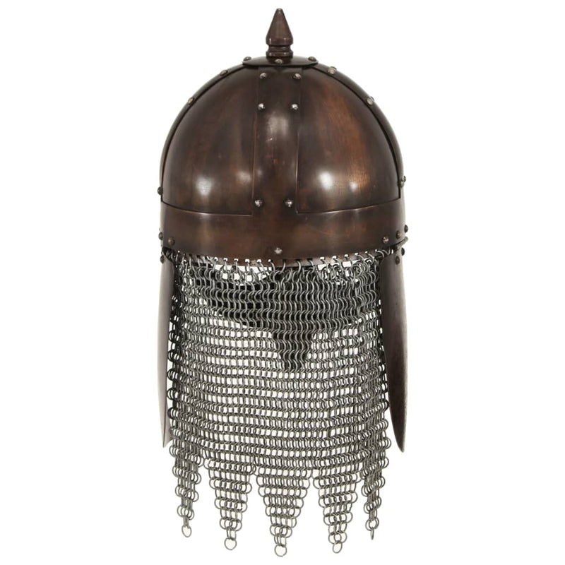 Afbeelding laden in galerijviewer, Vidaxl vikinghelm replica larp staal koperkleurig
