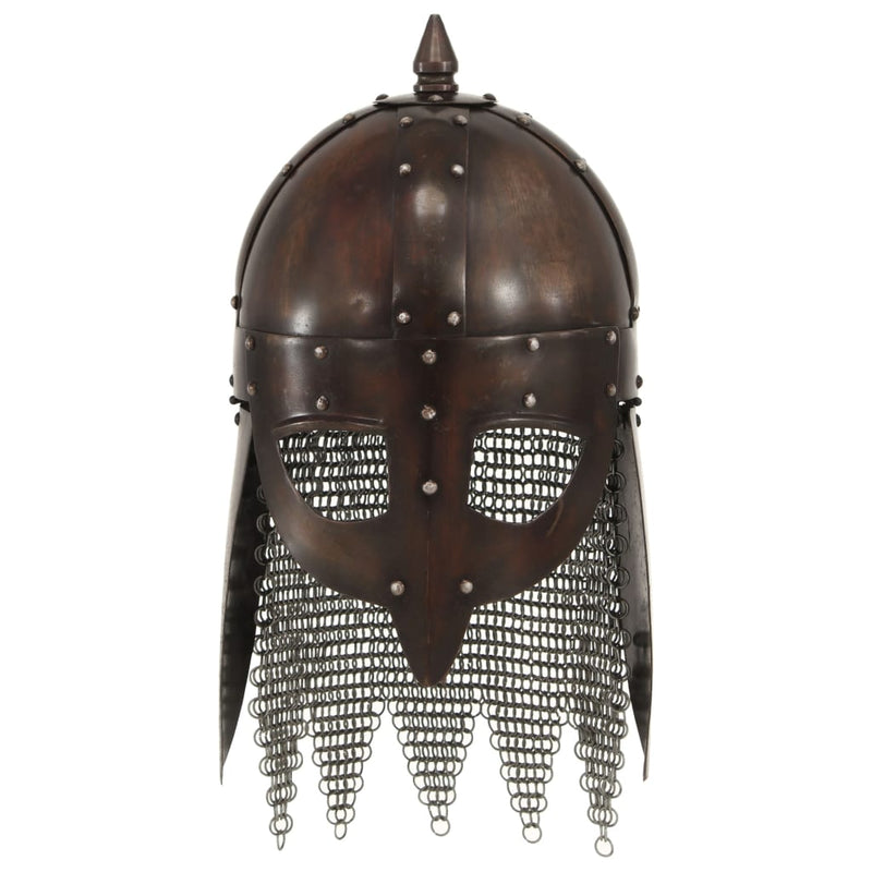 Afbeelding laden in galerijviewer, Vidaxl vikinghelm replica larp staal koperkleurig
