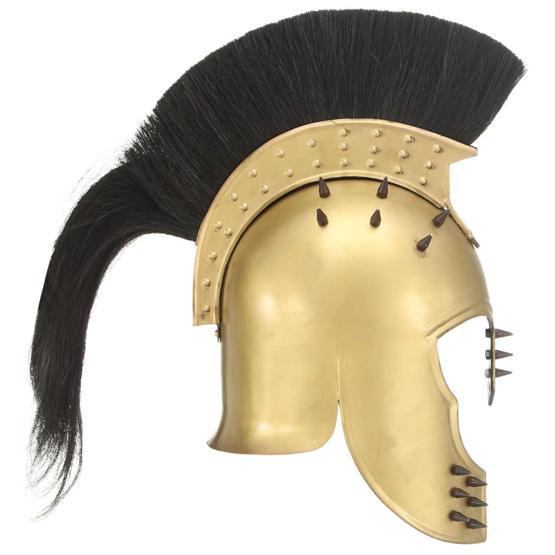 Afbeelding laden in galerijviewer, Vidaxl soldatenhelm grieks replica larp staal messingkleurig
