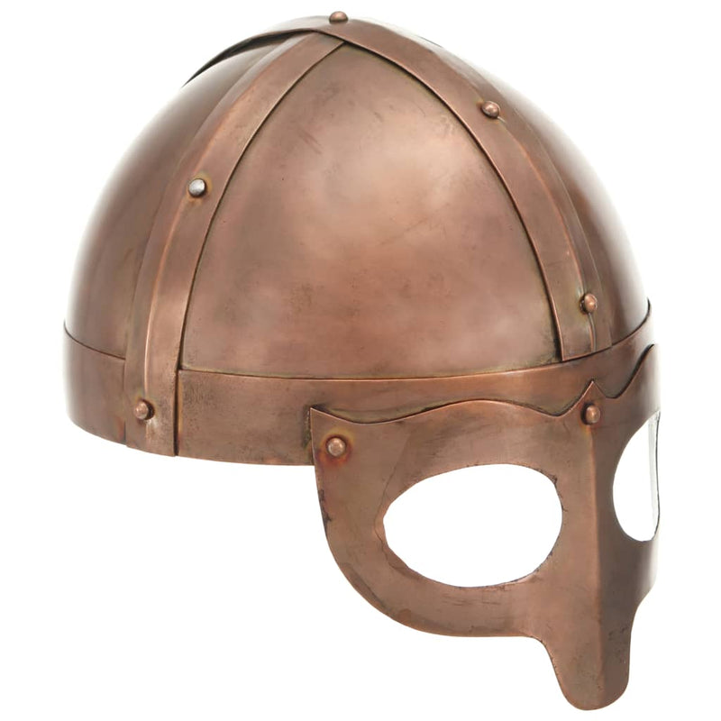 Afbeelding laden in galerijviewer, Vidaxl vikinghelm replica larp staal koperkleurig
