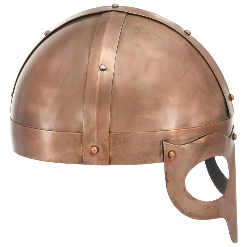 Afbeelding laden in galerijviewer, Vidaxl vikinghelm replica larp staal koperkleurig
