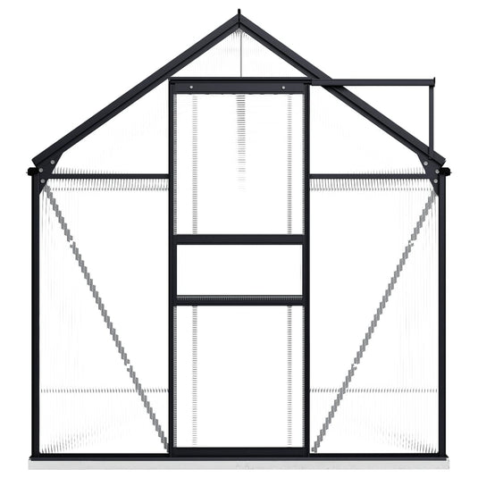 VidaXL Tuinkas met basisframe 5,89 m³ aluminium antracietkleurig