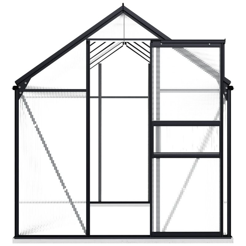 Afbeelding laden in galerijviewer, VidaXL Tuinkas met basisframe 5,89 m³ aluminium antracietkleurig
