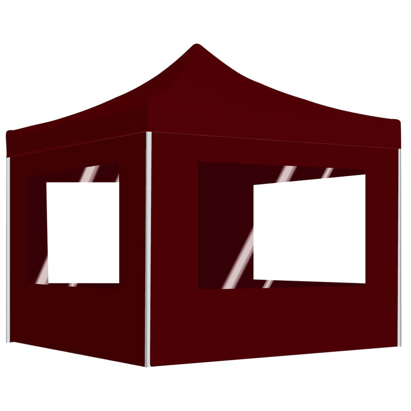 Afbeelding laden in galerijviewer, Vidaxl partytent inklapbaar met wanden 2x2 m aluminium bordeauxrood
