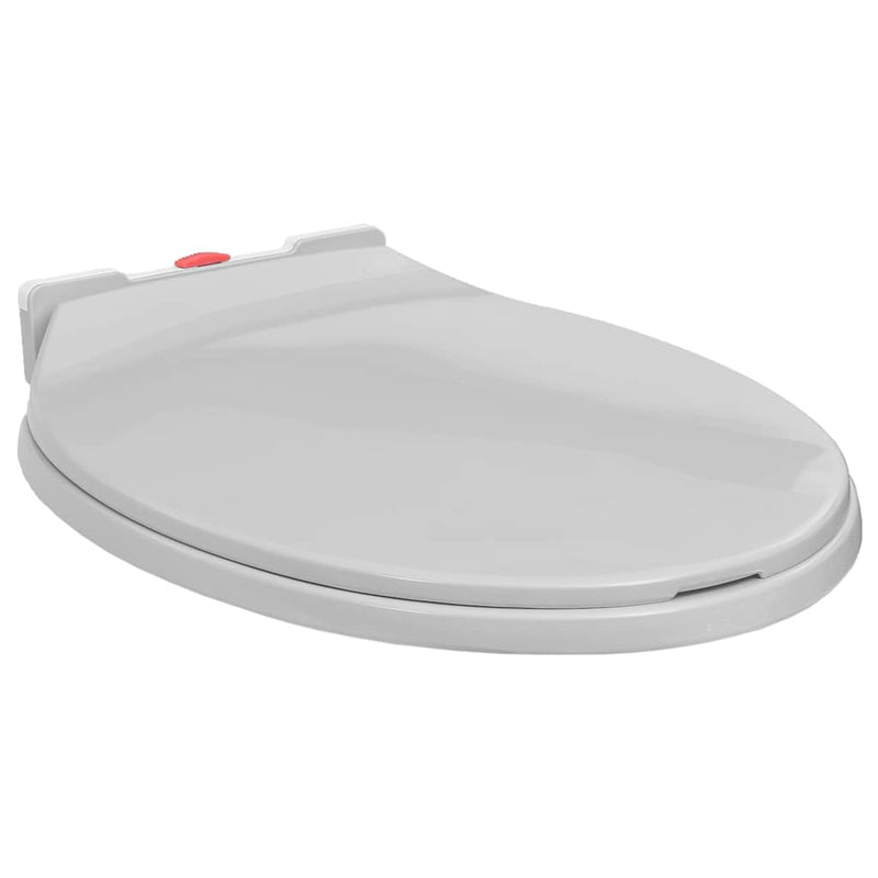 Afbeelding laden in galerijviewer, Vidaxl toiletbril soft-close en quick-release ovaal lichtgrijs
