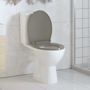 Vidaxl toiletbril soft-close en quick-release ovaal grijs