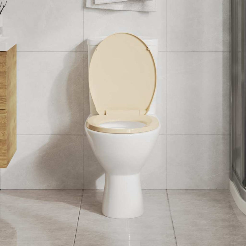 Afbeelding laden in galerijviewer, Vidaxl toiletbril soft-close ovaal beige
