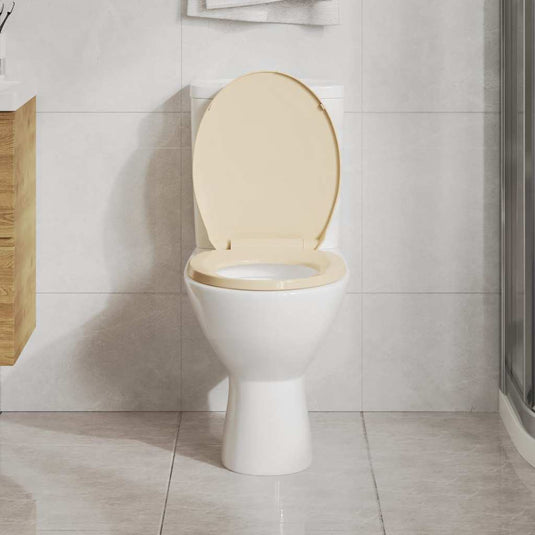 Vidaxl toiletbril soft-close ovaal beige