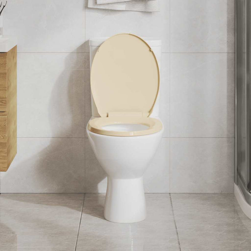 Afbeelding laden in galerijviewer, Vidaxl toiletbril soft-close en quick-release ovaal beige
