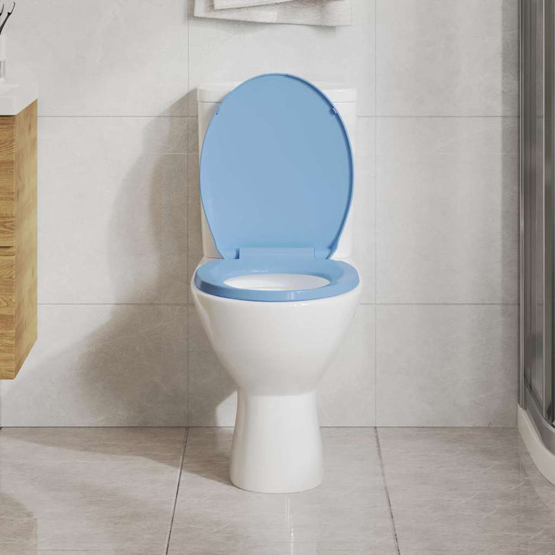 Afbeelding laden in galerijviewer, Vidaxl toiletbril soft-close ovaal blauw
