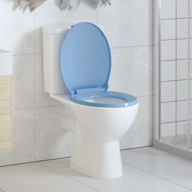 Vidaxl toiletbril soft-close en quick-release ovaal blauw
