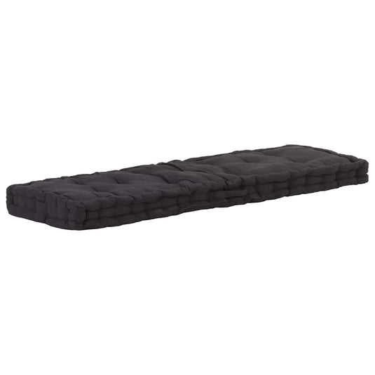 Vidaxl palletvloerkussen 120x40x7 cm katoen zwart