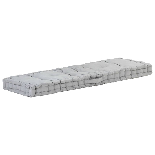 Vidaxl palletvloerkussen 120x40x7 cm katoen grijs