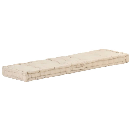 Vidaxl palletvloerkussen 120x40x7 cm katoen beige