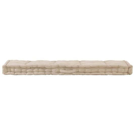 Vidaxl palletvloerkussen 120x40x7 cm katoen beige