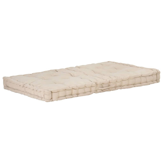 Vidaxl palletvloerkussen 120x80x10 cm katoen beige